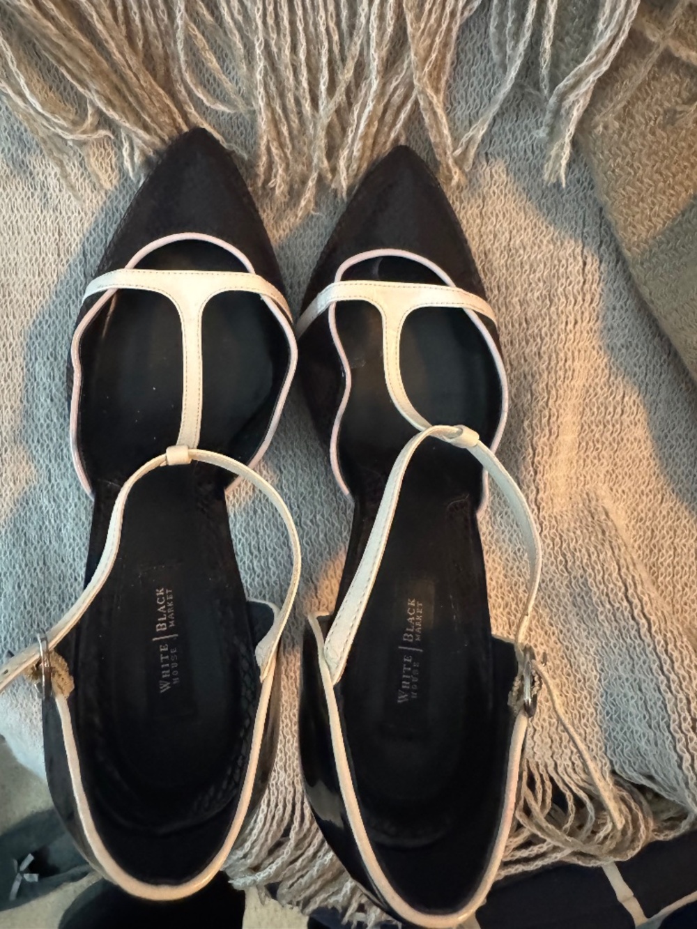 White House black market black/ white heels